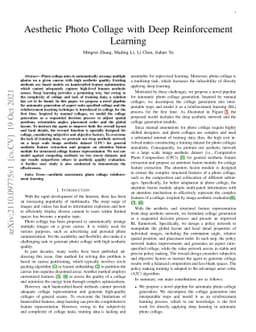 Aesthetic Photo Collage with Deep Reinforcement Learning