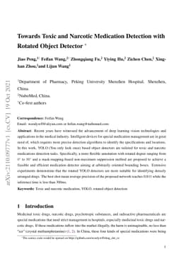 Towards Toxic and Narcotic Medication Detection with Rotated Object
  Detector