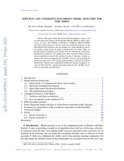 Efficient and Consistent Data-Driven Model Selection for Time Series