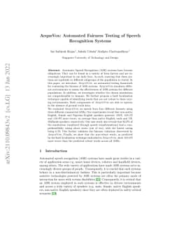AequeVox: Automated Fairness Testing of Speech Recognition Systems