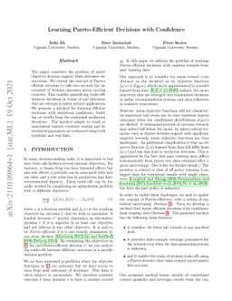 Learning Pareto-Efficient Decisions with Confidence