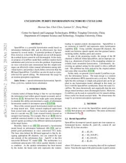 CycleFlow: Purify Information Factors by Cycle Loss