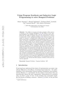 Using Program Synthesis and Inductive Logic Programming to solve Bongard
  Problems
