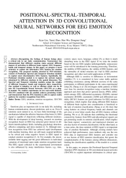 Positional-Spectral-Temporal Attention in 3D Convolutional Neural
  Networks for EEG Emotion Recognition