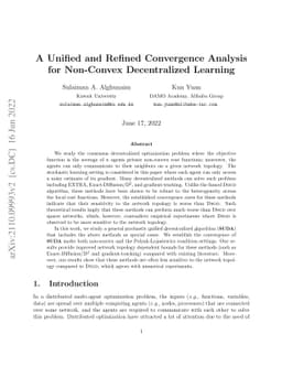 A Unified and Refined Convergence Analysis for Non-Convex Decentralized
  Learning