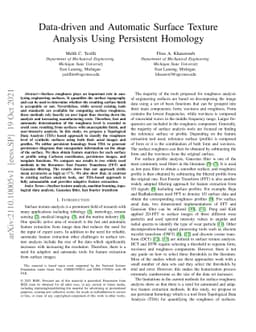 Data-driven and Automatic Surface Texture Analysis Using Persistent
  Homology