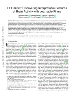 EEGminer: Discovering Interpretable Features of Brain Activity with
  Learnable Filters