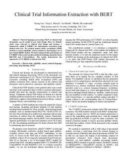 Clinical Trial Information Extraction with BERT