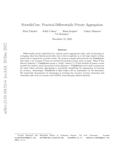 FriendlyCore: Practical Differentially Private Aggregation