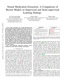 Neural Medication Extraction: A Comparison of Recent Models in
  Supervised and Semi-supervised Learning Settings