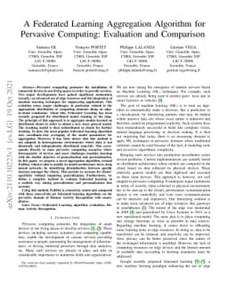 A Federated Learning Aggregation Algorithm for Pervasive Computing:
  Evaluation and Comparison
