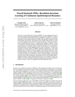 Neural Stochastic PDEs: Resolution-Invariant Learning of Continuous
  Spatiotemporal Dynamics
