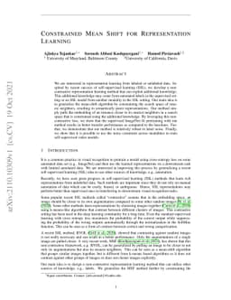 Constrained Mean Shift for Representation Learning