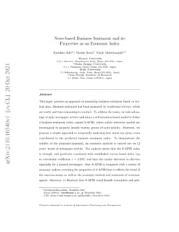 News-based Business Sentiment and its Properties as an Economic Index