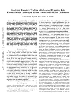 Quadrotor Trajectory Tracking with Learned Dynamics: Joint Koopman-based
  Learning of System Models and Function Dictionaries