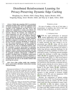 Distributed Reinforcement Learning for Privacy-Preserving Dynamic Edge
  Caching