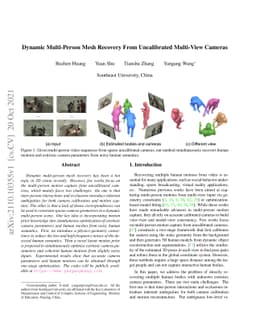 Dynamic Multi-Person Mesh Recovery From Uncalibrated Multi-View Cameras