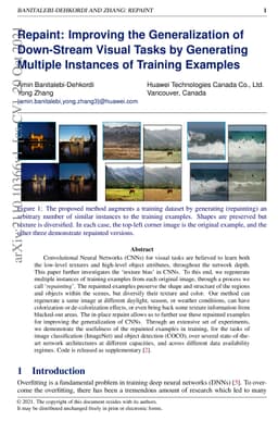 Repaint: Improving the Generalization of Down-Stream Visual Tasks by
  Generating Multiple Instances of Training Examples