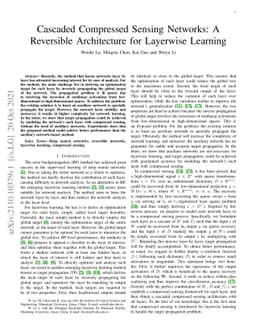 Cascaded Compressed Sensing Networks: A Reversible Architecture for
  Layerwise Learning