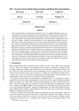 R4: A Framework for Route Representation and Route Recommendation