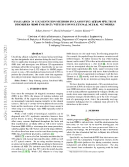 Evaluation of augmentation methods in classifying autism spectrum
  disorders from fMRI data with 3D convolutional neural networks