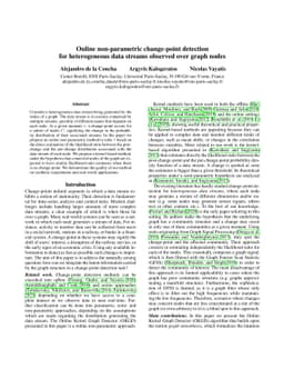 Online non-parametric change-point detection for heterogeneous data
  streams observed over graph nodes