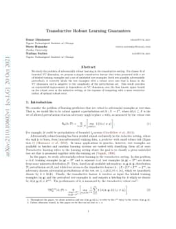 Transductive Robust Learning Guarantees