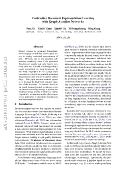 Contrastive Document Representation Learning with Graph Attention
  Networks