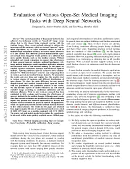 Evaluation of Various Open-Set Medical Imaging Tasks with Deep Neural
  Networks