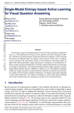Single-Modal Entropy based Active Learning for Visual Question Answering