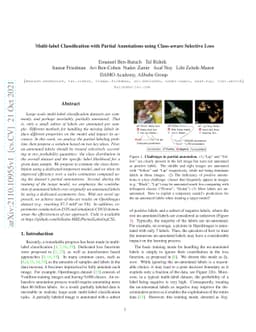 Multi-label Classification with Partial Annotations using Class-aware
  Selective Loss