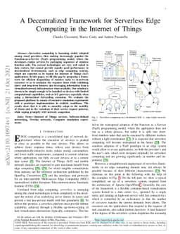 A Decentralized Framework for Serverless Edge Computing in the Internet
  of Things