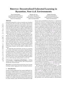 Bristle: Decentralized Federated Learning in Byzantine, Non-i.i.d.
  Environments