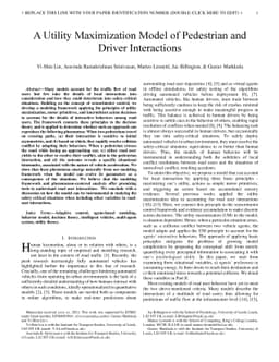 A Utility Maximization Model of Pedestrian and Driver Interactions