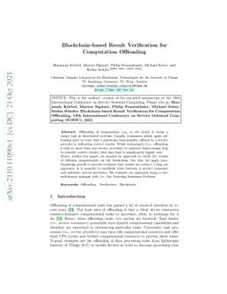 Blockchain-based Result Verification for Computation Offloading