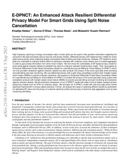 E-DPNCT: An Enhanced Attack Resilient Differential Privacy Model For
  Smart Grids Using Split Noise Cancellation