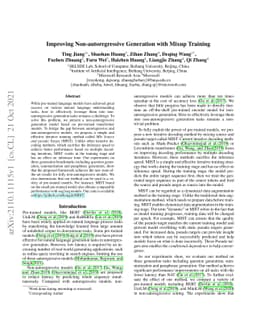 Improving Non-autoregressive Generation with Mixup Training