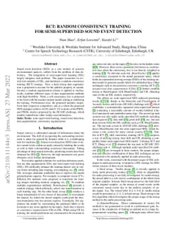 RCT: Random Consistency Training for Semi-supervised Sound Event
  Detection