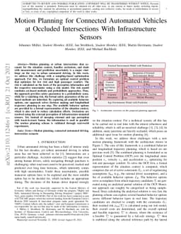 Motion Planning for Connected Automated Vehicles at Occluded
  Intersections With Infrastructure Sensors