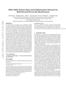 MSO: Multi-Feature Space Joint Optimization Network for RGB-Infrared
  Person Re-Identification