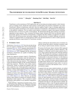 Transformer Acceleration with Dynamic Sparse Attention