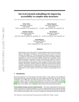 Survival-oriented embeddings for improving accessibility to complex data
  structures