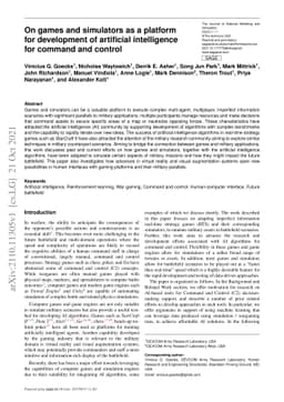 On games and simulators as a platform for development of artificial
  intelligence for command and control