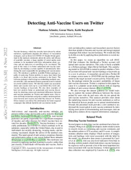 Detecting Anti-Vaccine Users on Twitter