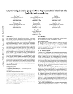Empowering General-purpose User Representation with Full-life Cycle
  Behavior Modeling