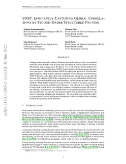 SOSP: Efficiently Capturing Global Correlations by Second-Order
  Structured Pruning
