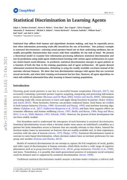 Statistical discrimination in learning agents
