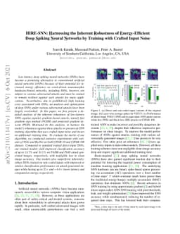 HIRE-SNN: Harnessing the Inherent Robustness of Energy-Efficient Deep
  Spiking Neural Networks by Training with Crafted Input Noise