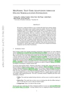 MixNorm: Test-Time Adaptation Through Online Normalization Estimation