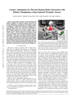 Contact Anticipation for Physical Human-Robot Interaction with Robotic
  Manipulators using Onboard Proximity Sensors
